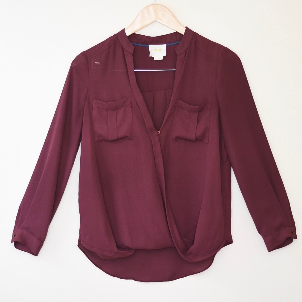 Anthropologie burgundy blouse